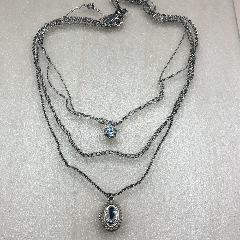 Ann taylor Layered Horse Shoe Locket Pendant necklace